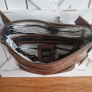 Latico N J •USA brown leather crossbody bag